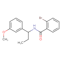 Chemical structure of 2-bromo-N-[1-(3-methoxyphenyl)propyl]benzamide - CSSB21432471296