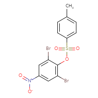 Chemical structure of 2,6-dibromo-4-nitrophenyl 4-methylbenzene-1-sulfonate - CSSB00153818628