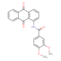 Chemical structure of N-(9,10-dioxo-9,10-dihydroanthracen-1-yl)-3,4-dimethoxybenzamide - CSSB00121713497