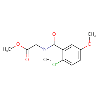 Chemical structure of methyl 2-[1-(2-chloro-5-methoxyphenyl)-N-methylformamido]acetate - CSSB06287846224