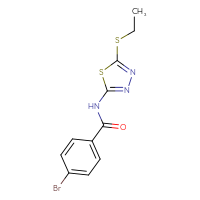 Chemical structure of 4-bromo-N-[5-(ethylsulfanyl)-1,3,4-thiadiazol-2-yl]benzamide - CSSB00048319092