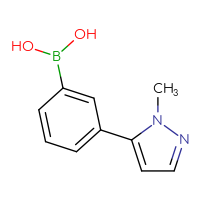 Chemical structure of [3-(1-methyl-1H-pyrazol-5-yl)phenyl]boronic acid - CSSB00010290798