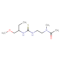 Chemical structure of N-(2-{[(1-methoxybutan-2-yl)carbamothioyl]amino}ethyl)-N-methylacetamide - CSSB21432514524