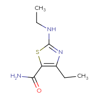 Chemical structure of 4-ethyl-2-(ethylamino)-1,3-thiazole-5-carboxamide - CSSB00134653582