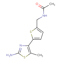 Chemical structure of N-{[5-(2-amino-5-methyl-1,3-thiazol-4-yl)thiophen-2-yl]methyl}acetamide - CSSB00000737411