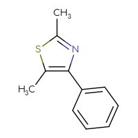 Chemical structure of 2,5-dimethyl-4-phenyl-1,3-thiazole - CSSB00000169050