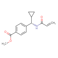 Chemical structure of methyl 4-[(S)-cyclopropyl(prop-2-enamido)methyl]benzoate - CSSB21332166865