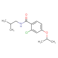 Chemical structure of 2-chloro-N-(2-methylpropyl)-4-(propan-2-yloxy)benzamide - CSSB02005836559