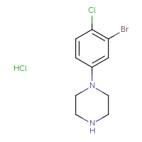Chemical structure of 1-(3-bromo-4-chlorophenyl)piperazine hydrochloride - CSSB20963435354