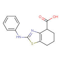 Chemical structure of 2-(phenylamino)-4,5,6,7-tetrahydro-1,3-benzothiazole-4-carboxylic acid - CSSB00004242490