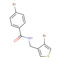 Chemical structure of 4-bromo-N-[(4-bromothiophen-3-yl)methyl]benzamide - CSSB00130795647