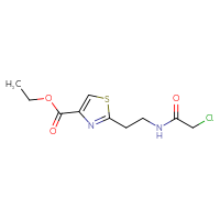 Chemical structure of ethyl 2-[2-(2-chloroacetamido)ethyl]-1,3-thiazole-4-carboxylate - CSSB02415501688