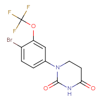 Chemical structure of 1-[4-bromo-3-(trifluoromethoxy)phenyl]-1,3-diazinane-2,4-dione - CSSB20622560657