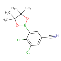 Chemical structure of 3,4-dichloro-5-(4,4,5,5-tetramethyl-1,3,2-dioxaborolan-2-yl)benzonitrile - CSSB00010339853