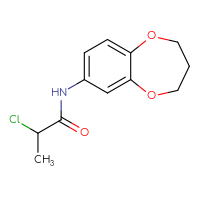 Chemical structure of 2-chloro-N-(3,4-dihydro-2H-1,5-benzodioxepin-7-yl)propanamide - CSSB00000289608