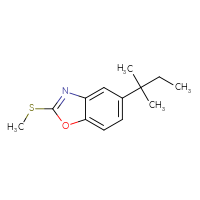 Chemical structure of 5-(2-methylbutan-2-yl)-2-(methylsulfanyl)-1,3-benzoxazole - CSSB00034716746