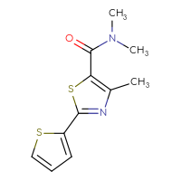 Chemical structure of N,N,4-trimethyl-2-(thiophen-2-yl)-1,3-thiazole-5-carboxamide - CSSB00000256587