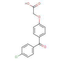 Chemical structure of 2-[4-(4-chlorobenzoyl)phenoxy]acetic acid - CSSB00000740989