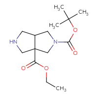 Chemical structure of 2-tert-butyl 3a-ethyl octahydropyrrolo[3,4-c]pyrrole-2,3a-dicarboxylate - CSSB00010477052