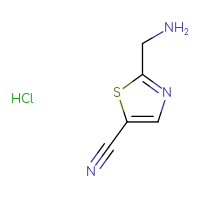 Chemical structure of 2-(aminomethyl)-1,3-thiazole-5-carbonitrile hydrochloride - CSSB00016995465