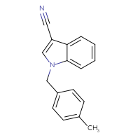Chemical structure of 1-[(4-methylphenyl)methyl]-1H-indole-3-carbonitrile - CSSB00103161758