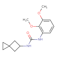 Chemical structure of 1-(2,3-dimethoxyphenyl)-3-{spiro[2.3]hexan-5-yl}urea - CSSB00971103736