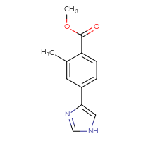 Chemical structure of methyl 4-(1H-imidazol-4-yl)-2-methylbenzoate - CSSB00102967262