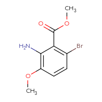 Chemical structure of methyl 2-amino-6-bromo-3-methoxybenzoate - CSSB00011409455