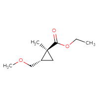 Chemical structure of ethyl (1S,2S)-2-(methoxymethyl)-1-methylcyclopropane-1-carboxylate - CSSB14868213818