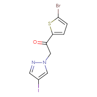 Chemical structure of 1-(5-bromothiophen-2-yl)-2-(4-iodo-1H-pyrazol-1-yl)ethan-1-one - CSSB00012072660