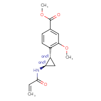 Chemical structure of rac-methyl 3-methoxy-4-[(1R,2S)-2-(prop-2-enamido)cyclopropyl]benzoate - CSSB21332086322