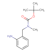 Chemical structure of tert-butyl N-[(2-aminophenyl)methyl]-N-methylcarbamate - CSSB00000737983