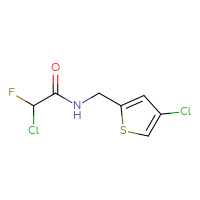 Chemical structure of 2-chloro-N-[(4-chlorothiophen-2-yl)methyl]-2-fluoroacetamide - CSSB09889522208