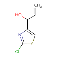 Chemical structure of 1-(2-chloro-1,3-thiazol-4-yl)prop-2-en-1-ol - CSSB21246440256