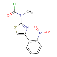 Chemical structure of N-methyl-N-[4-(2-nitrophenyl)-1,3-thiazol-2-yl]carbamoyl chloride - CSSB21224771559