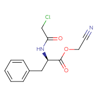 Chemical structure of cyanomethyl (2R)-2-(2-chloroacetamido)-3-phenylpropanoate - CSSB20621661922