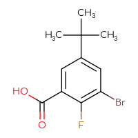 Chemical structure of 3-bromo-5-tert-butyl-2-fluorobenzoic acid - CSSB15007569988