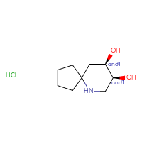 Chemical structure of rac-(8R,9S)-6-azaspiro[4.5]decane-8,9-diol hydrochloride - CSSS20620678053