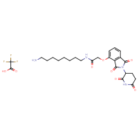 Chemical structure of N-(8-aminooctyl)-2-{[2-(2,6-dioxopiperidin-3-yl)-1,3-dioxo-2,3-dihydro-1H-isoindol-4-yl]oxy}acetamide; trifluoroacetic acid - CSSB00138413550