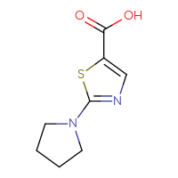 Chemical structure of 2-(pyrrolidin-1-yl)-1,3-thiazole-5-carboxylic acid - CSSB00011747946