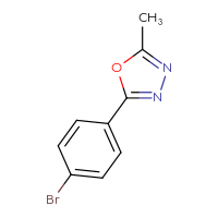 Chemical structure of 2-(4-bromophenyl)-5-methyl-1,3,4-oxadiazole - CSSB00000185884