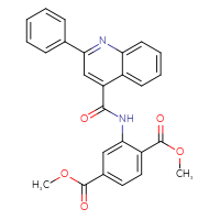 Chemical structure of 1,4-dimethyl 2-(2-phenylquinoline-4-amido)benzene-1,4-dicarboxylate - CSSB00103592050