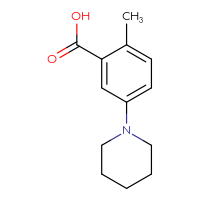 Chemical structure of 2-methyl-5-(piperidin-1-yl)benzoic acid - CSSB00012626363