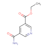 Chemical structure of ethyl 5-carbamoylpyridine-3-carboxylate - CSSB00009959611