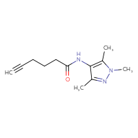 Chemical structure of N-(1,3,5-trimethyl-1H-pyrazol-4-yl)hex-5-ynamide - CSSB01992791775
