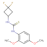 Chemical structure of 3-(3,3-difluorocyclobutyl)-1-(2,4-dimethoxyphenyl)thiourea - CSSB21432451390