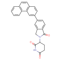 Chemical structure of 3-[1-oxo-5-(phenanthren-3-yl)-2,3-dihydro-1H-isoindol-2-yl]piperidine-2,6-dione - CSSB21531615573