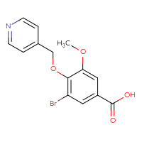 Chemical structure of 3-bromo-5-methoxy-4-[(pyridin-4-yl)methoxy]benzoic acid - CSSB00000760802