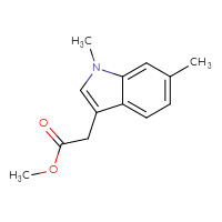 Chemical structure of methyl 2-(1,6-dimethyl-1H-indol-3-yl)acetate - CSSB00010218492