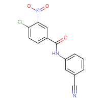 Chemical structure of 4-chloro-N-(3-cyanophenyl)-3-nitrobenzamide - CSSB00025773685
